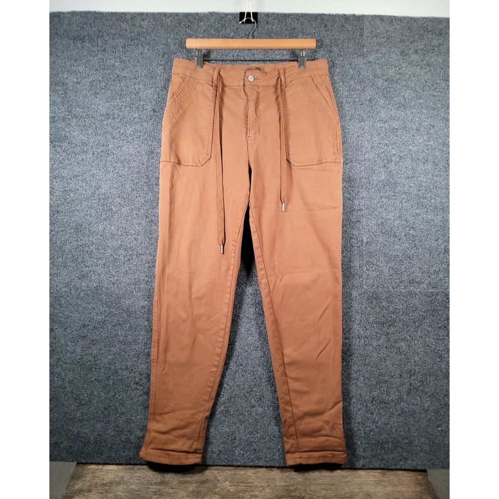 Judy Blue High Waist Garment Dyed Orange Double Cuff Jogger Denim Jeans 15/32